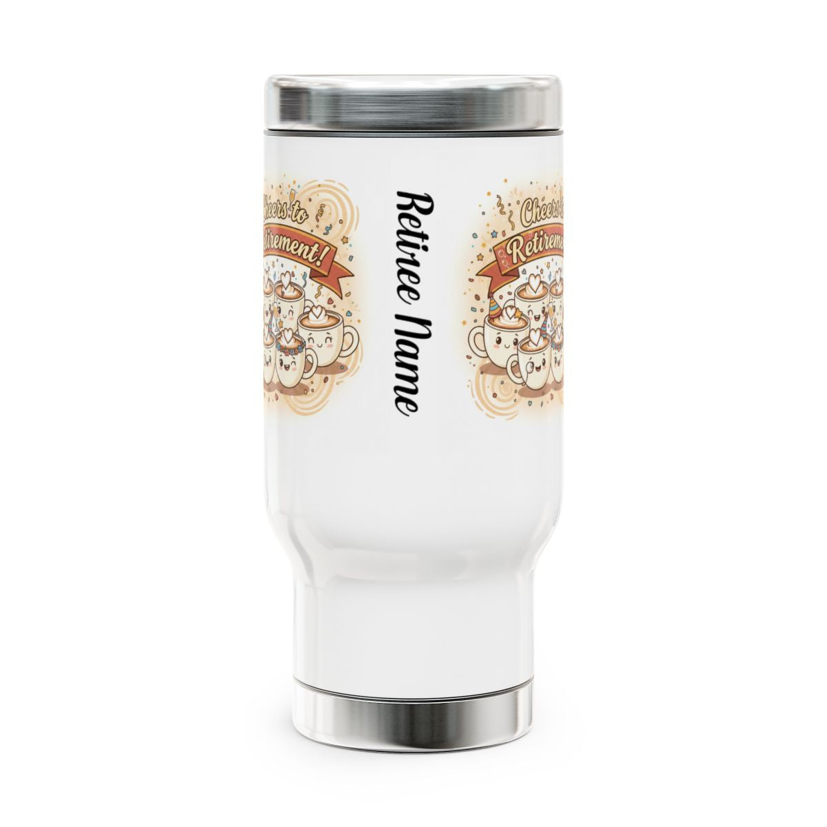 Cheers to Retirement Custom Name Travel Mug