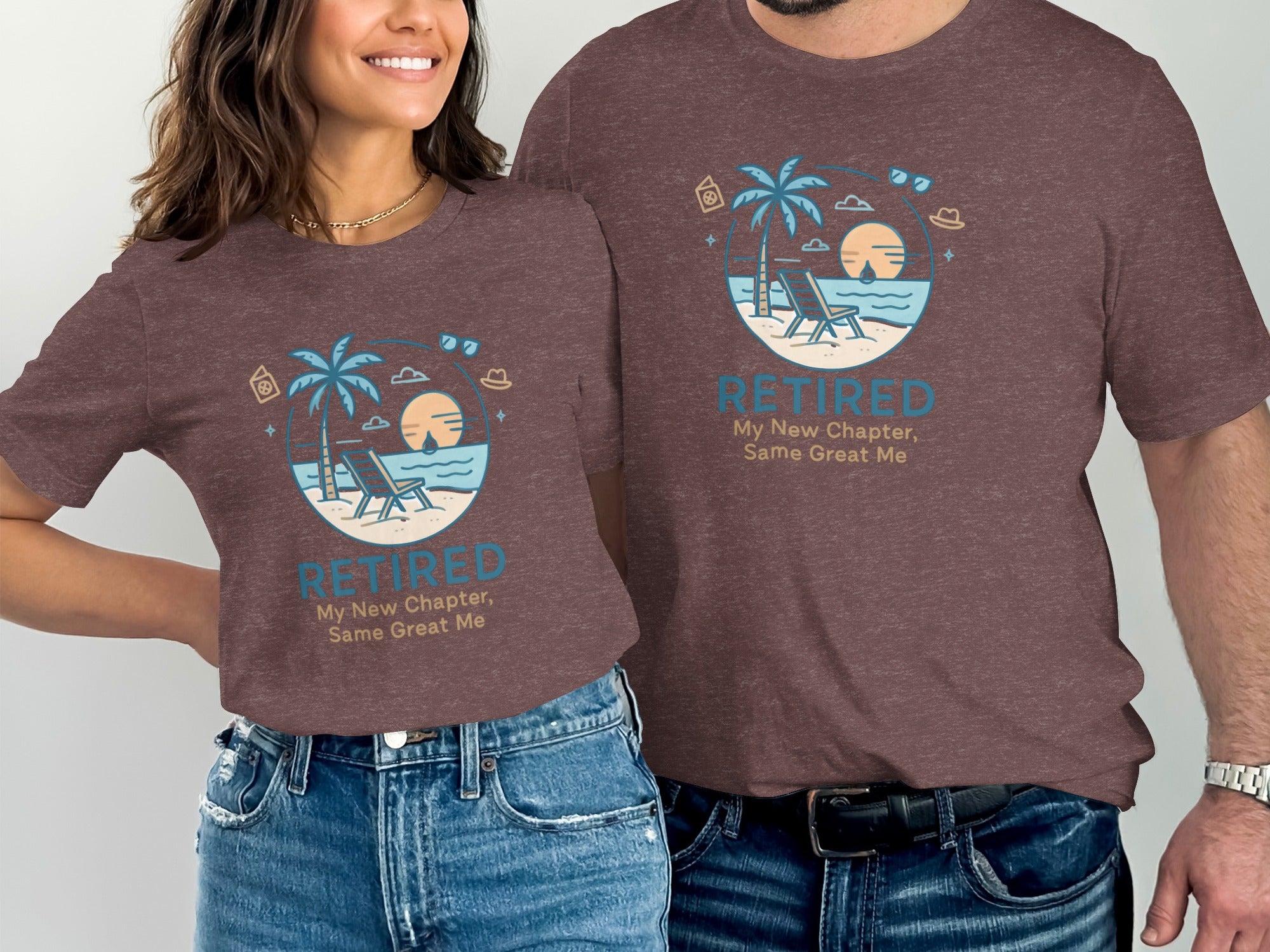 RETIRED My New Chapter Same Great Me | Dark Heather Color Bella T-Shirts - Retiree Gifts Retirement Party