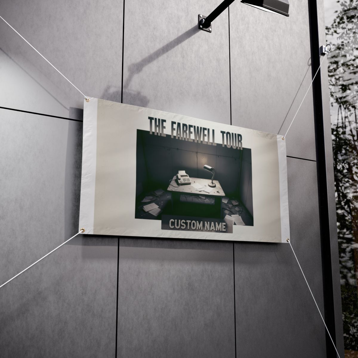 The Farewell Tour featuring Desk and Typewriter Vinyl Banner or Yard Sign - Retiree Gifts Retirement Party