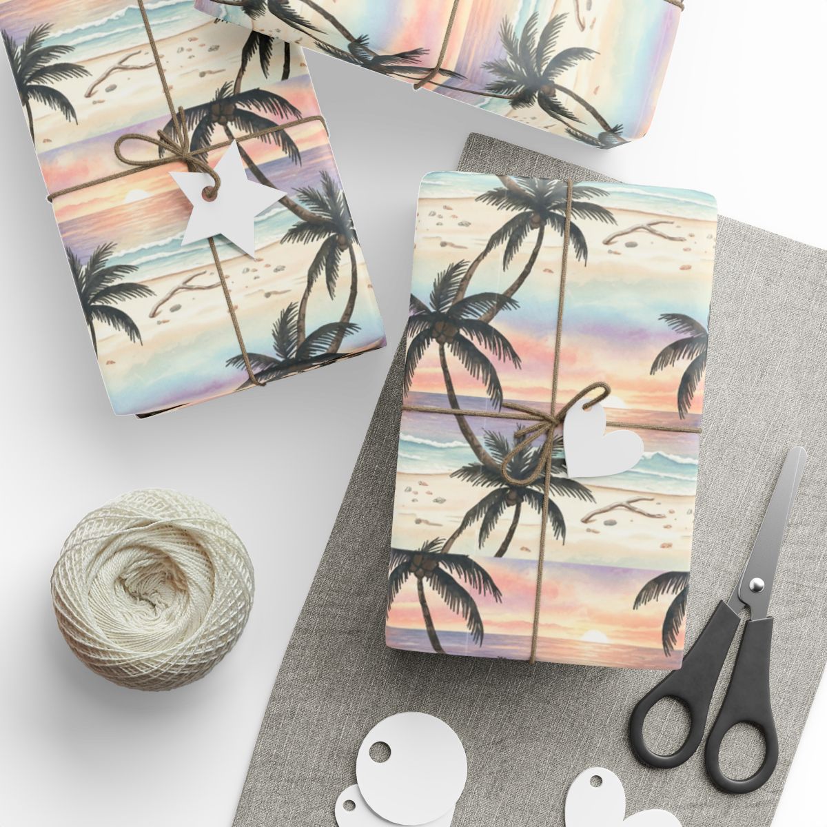 Pastel Sunset Beach Palm Trees Wrapping product
