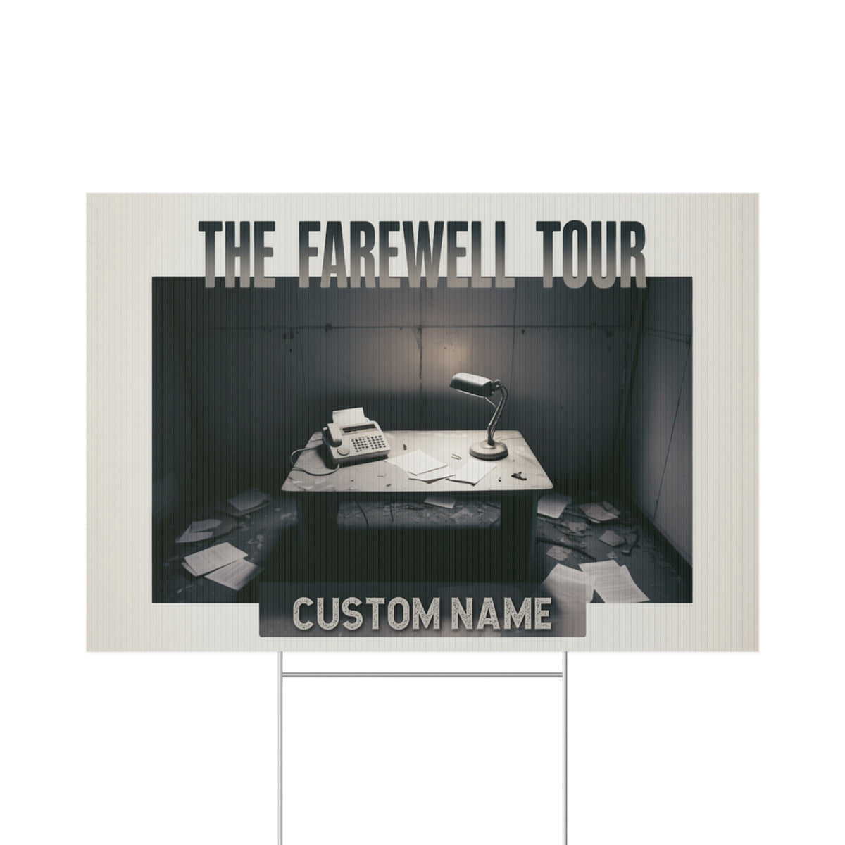 The Farewell Tour featuring Desk and Typewriter Vinyl Banner or Yard Sign - Retiree Gifts Retirement Party