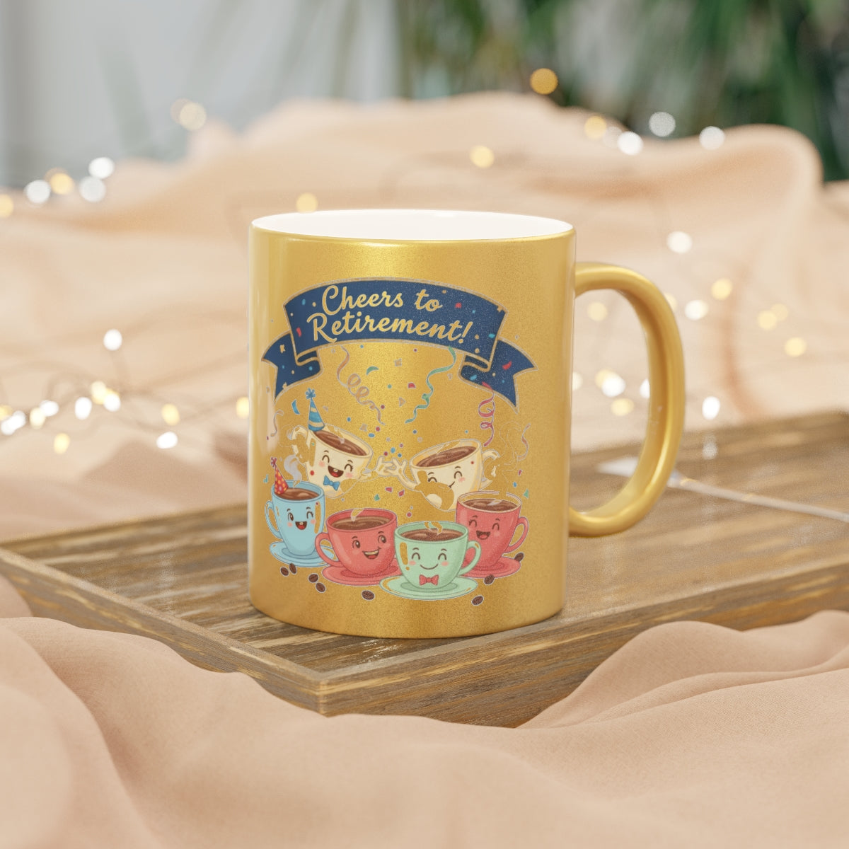 Cheers to Retirement Colorful Mug Design