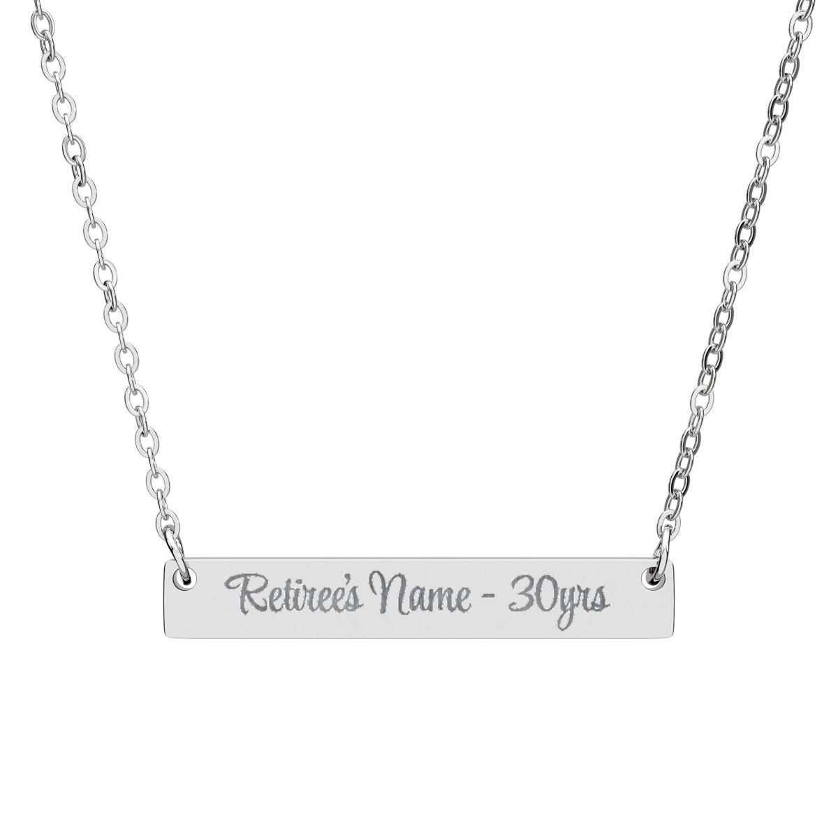 Retiree's Name - 30yrs Custom Engraved Necklace