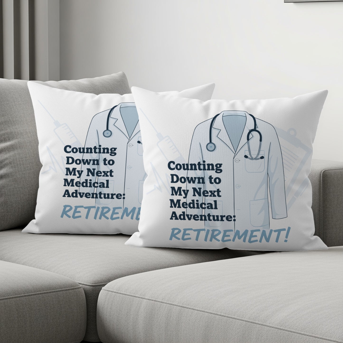 Counting Down to My Next Medical Adventure Retirement | Doctor Gift | Retirement Celebration Gift Pillows & Pillow Cases - Retiree Gifts Retirement Party