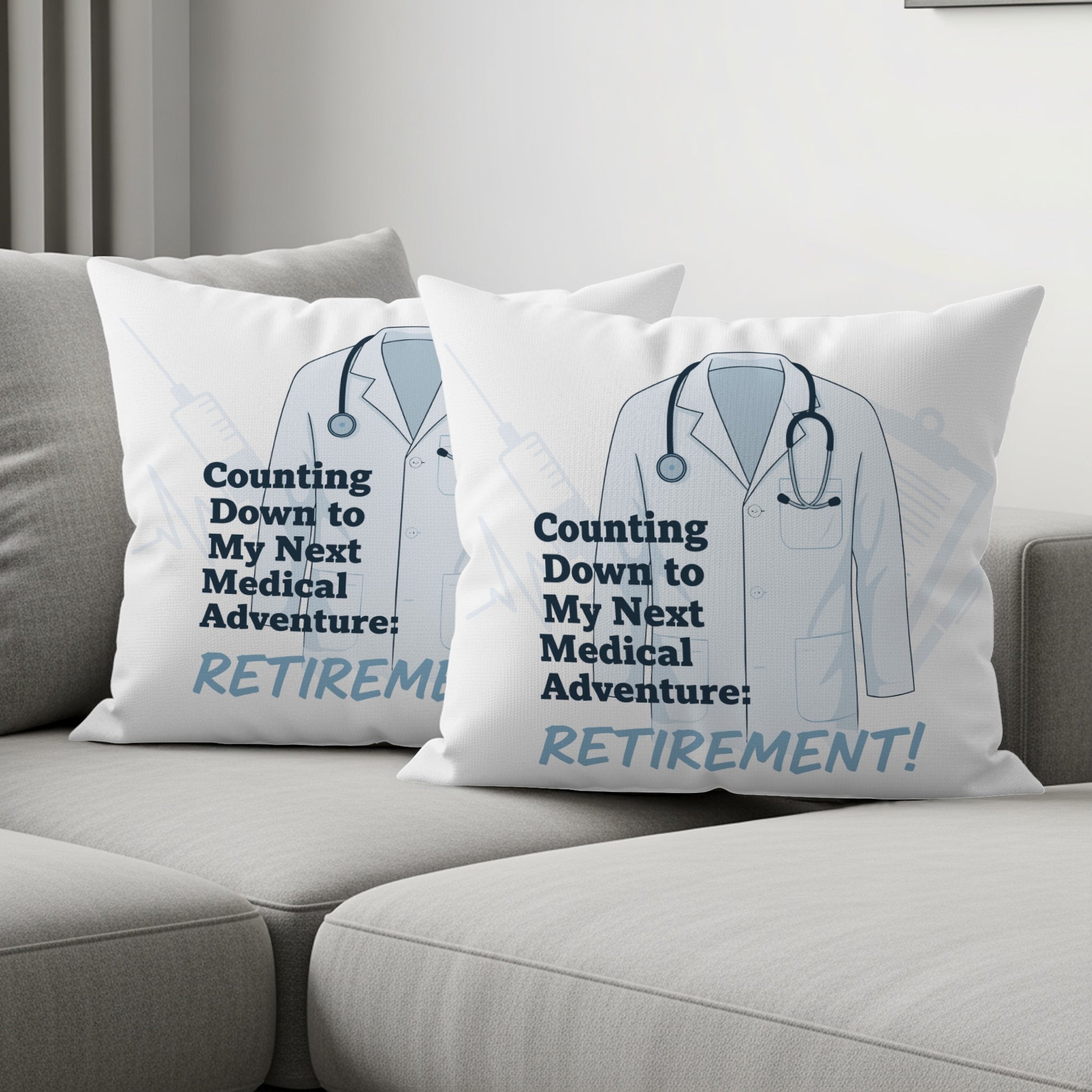 Counting Down to My Next Medical Adventure Retirement | Doctor Gift | Retirement Celebration Gift Pillows & Pillow Cases - Retiree Gifts Retirement Party