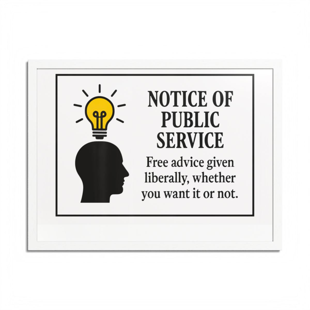 Notice Of Public Service Advice Given Framed Art Posters - Retiree Gifts Retirement Party