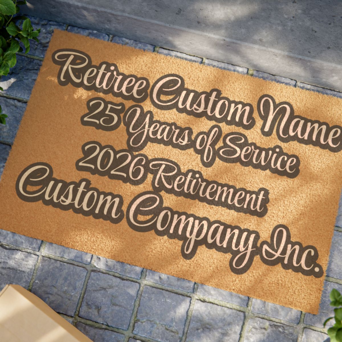 Custom Name 25 Years of Service 2026 Retirement Doormat