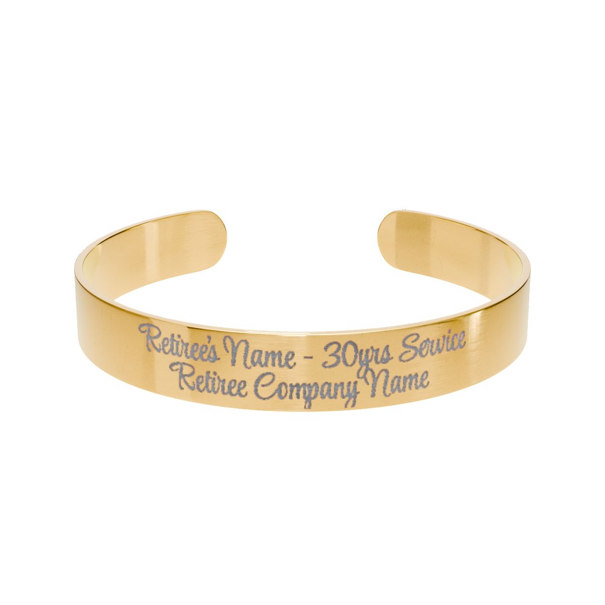 Retiree's Name 30yrs Service Engraved Bracelet Gift