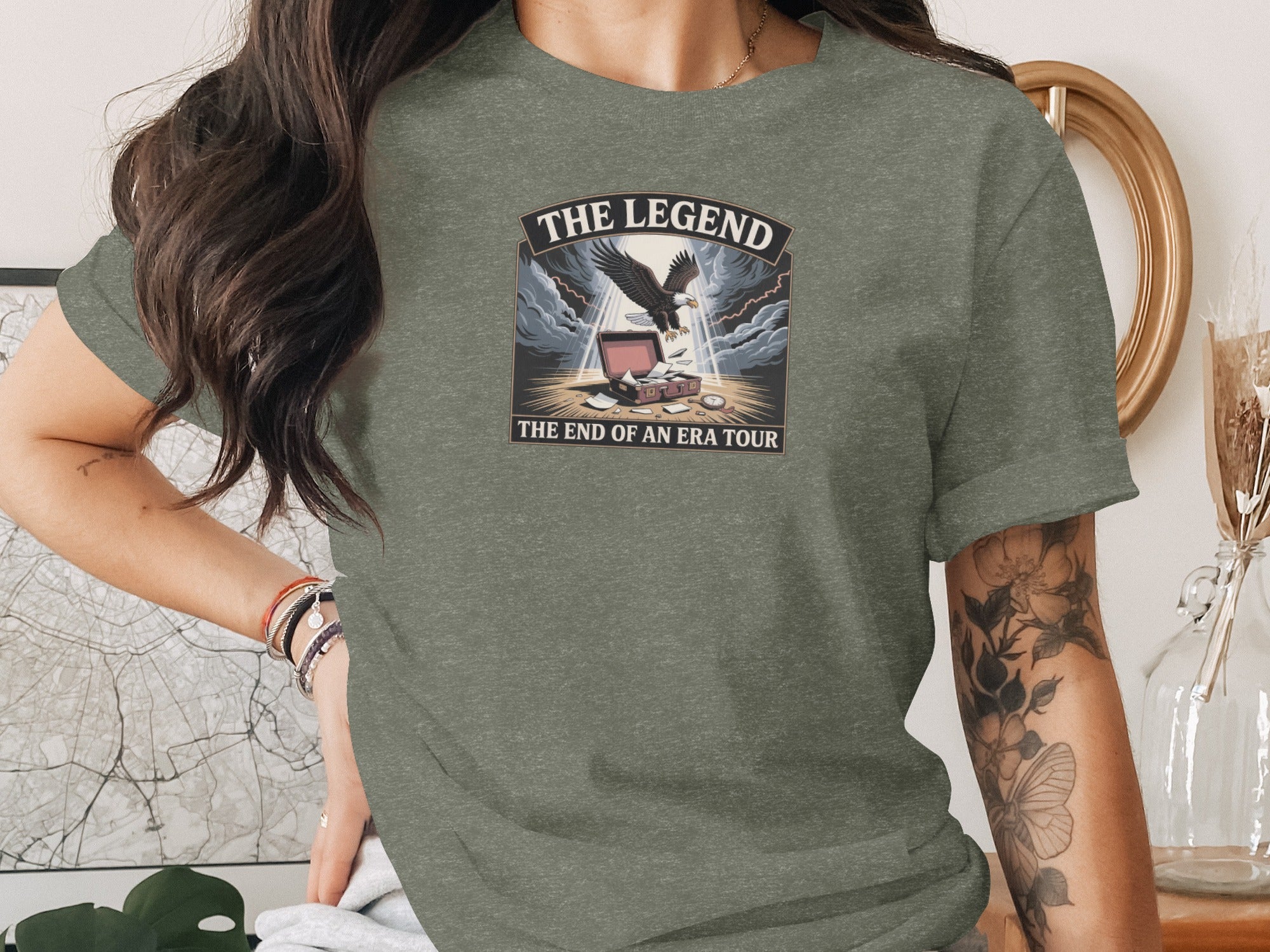 The Legend The End of An Era Tour | Dark Heaterh Color Bella T-Shirts - Retiree Gifts Retirement Party