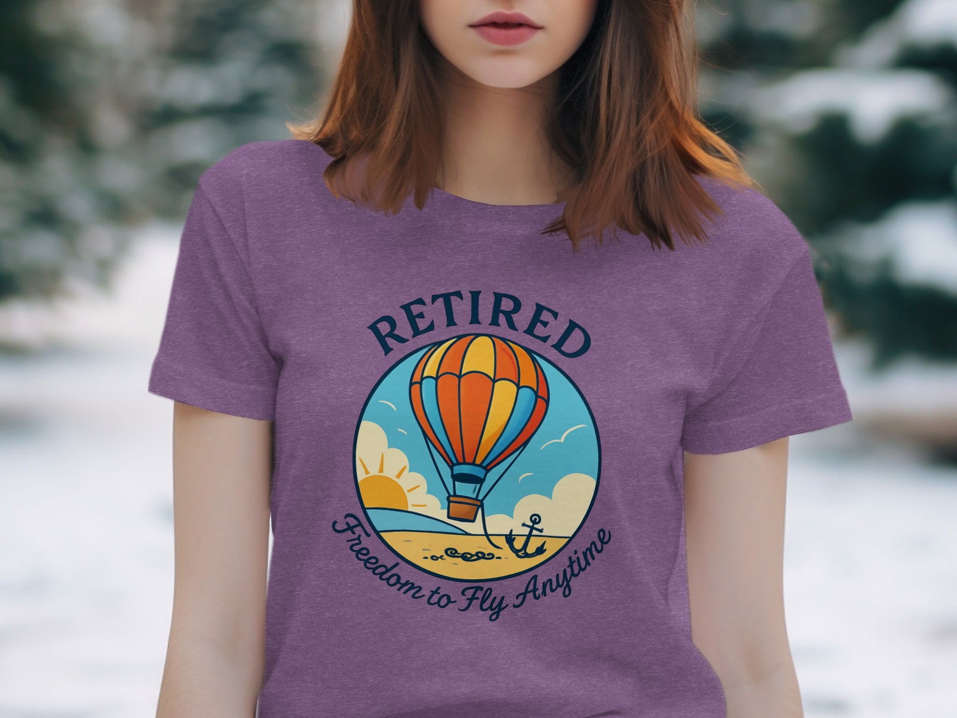 Retired Freedom to Fly Anytime | Dark Heather Color Bella T-Shirts - Retiree Gifts Retirement Party