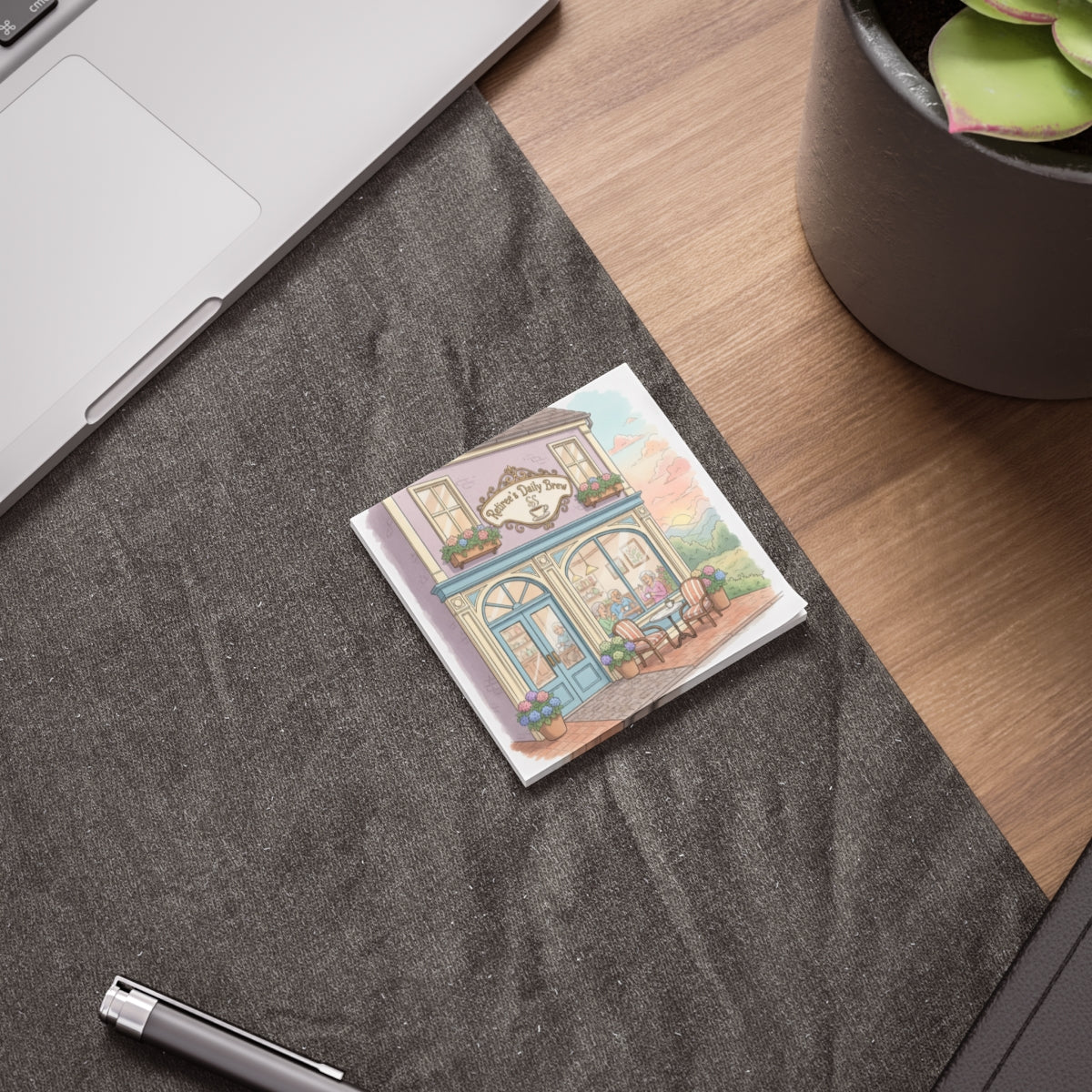Cozy Illustrated Small Business Storefront Notebook