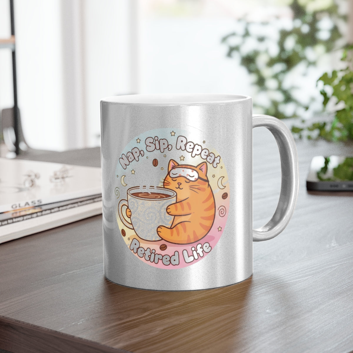 Nap Sip Repeat Retired Life Cute Cat Mug