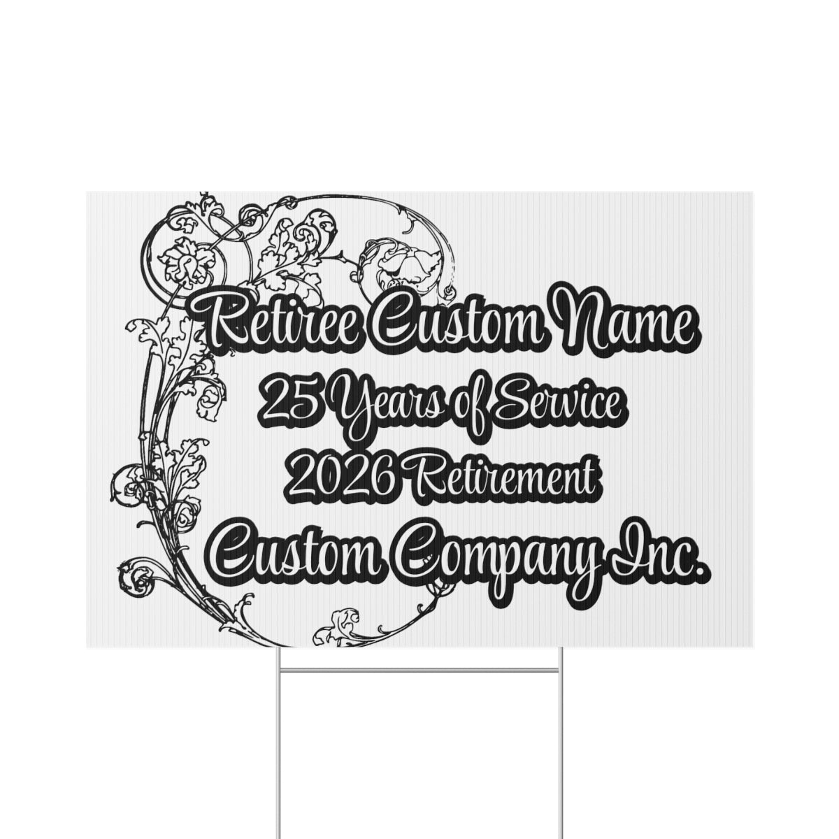 Retiree Custom Name 25 Years 2026 Retirement Sign product