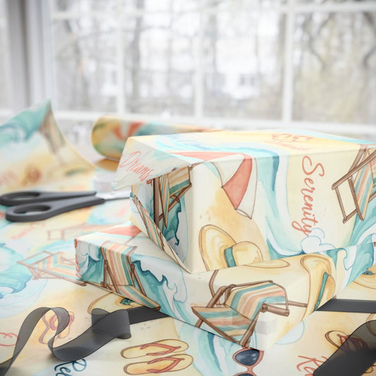 Beautiful Coastal-Themed Beach Serenity Wrapping Paper