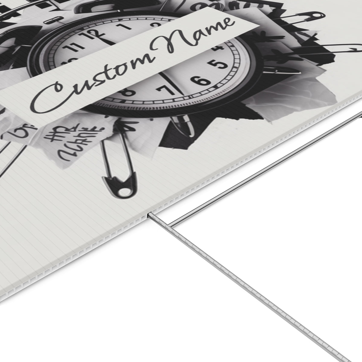 Quitting The Grind Clock with Pins on Paper Vinyl Banner or Yard Sign - Retiree Gifts Retirement Party