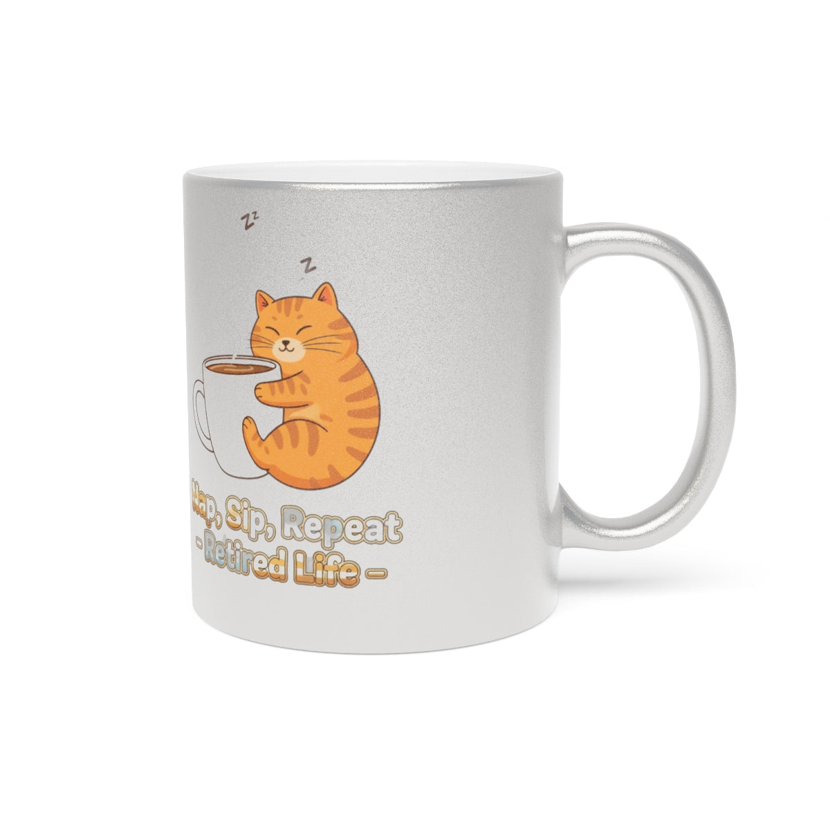 Cute Cat Sleep Sip Repeat Retired Life Mug