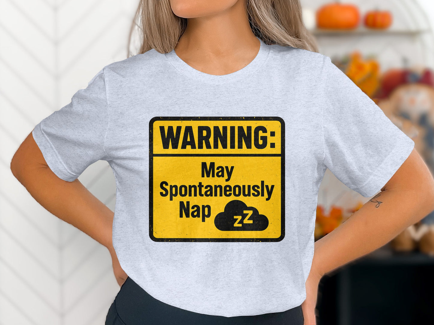 Warning May Spontaneously Nap Funny | A Caution | Retirement Personalized Soft Color Bella T-Shirts - Retiree Gifts Retirement Party