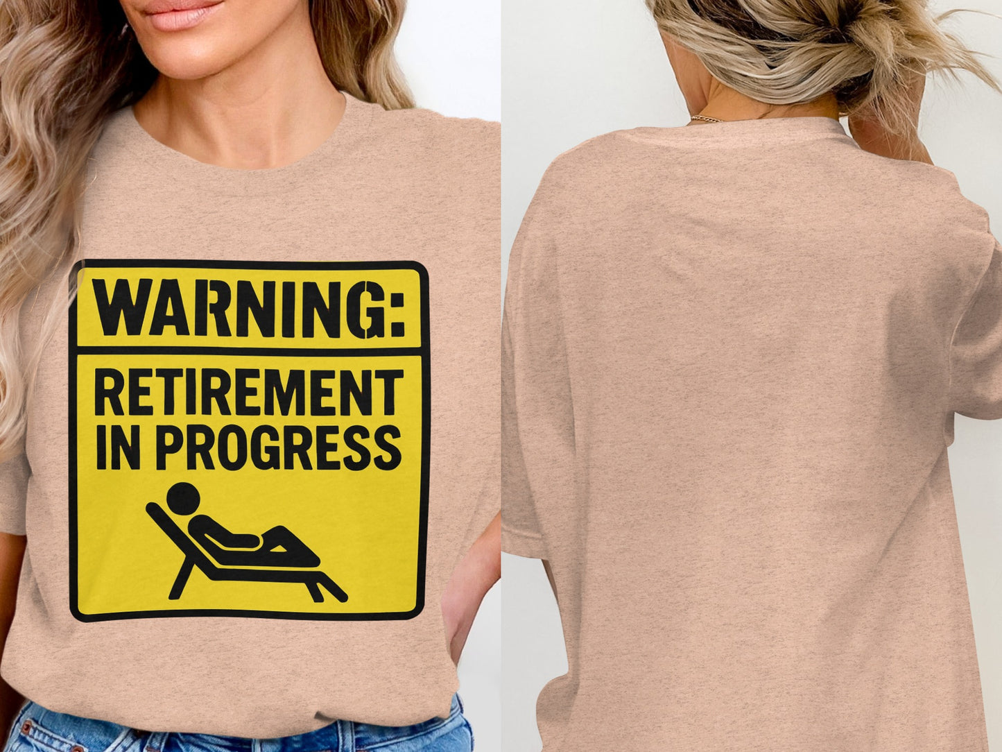 WARNING Retirement in Progress | The Golden Years Await | The Perfect Retirement Gift Soft Color Bella T-Shirts - Retiree Gifts Retirement Party