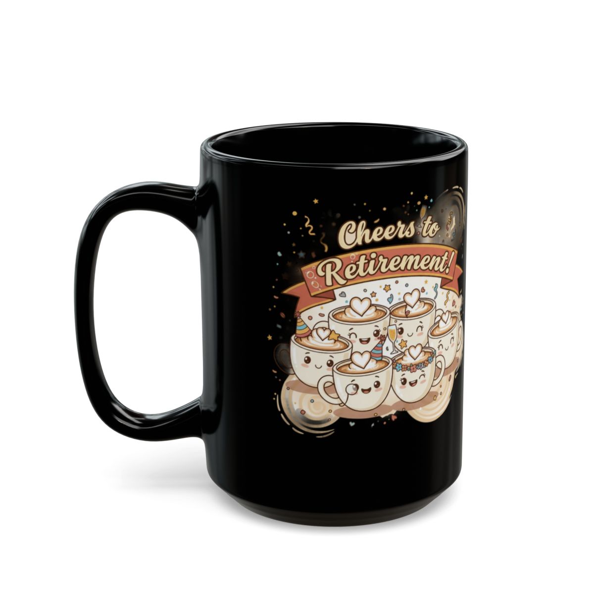 Cheers to Retirement Mug with Festive Coffee Cups