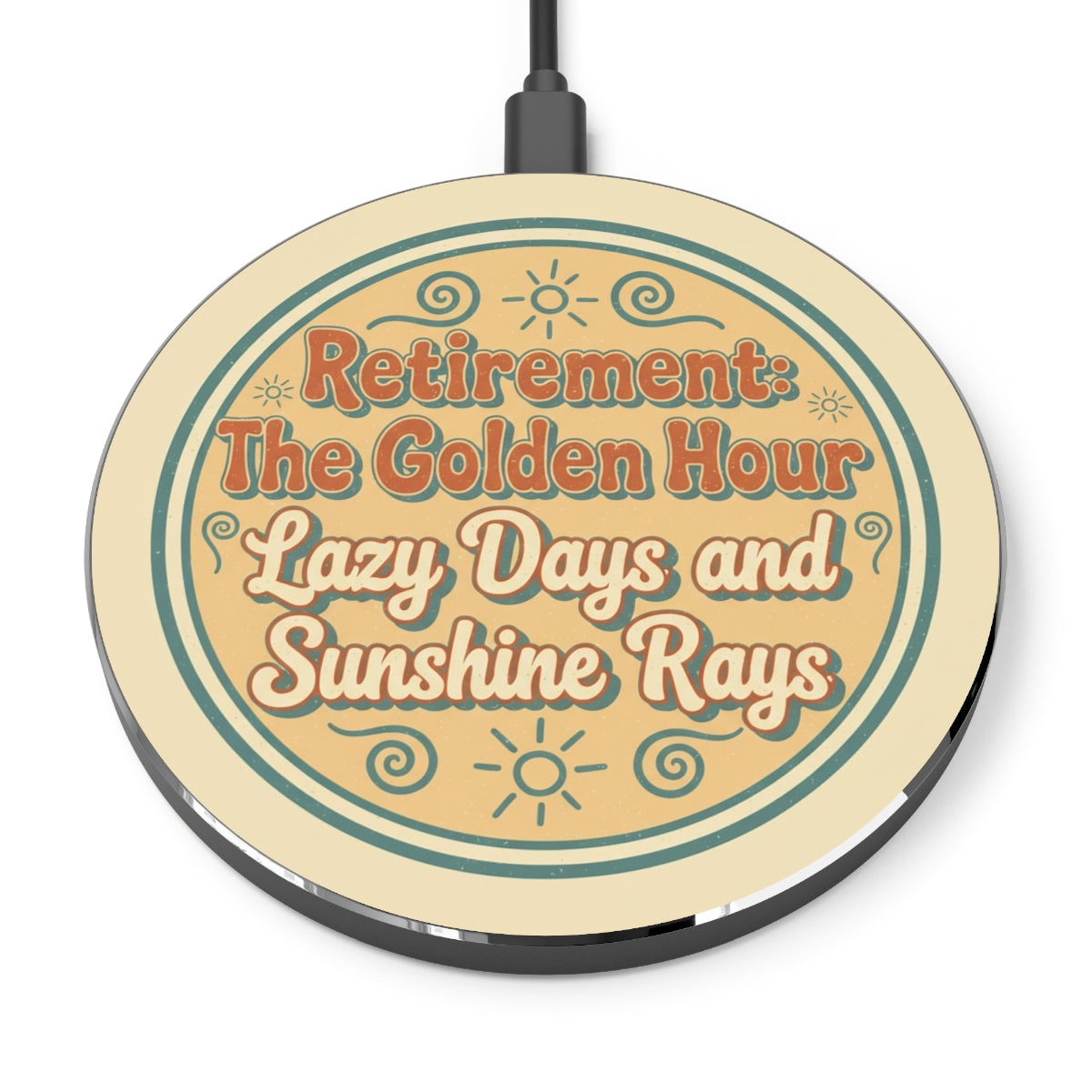 Retirement The Golden Hour Lazy Days Sunshine Rays | Retirement The Golden Hour Personalized Phone Stand or Phone Charger - Retiree Gifts Retirement Party