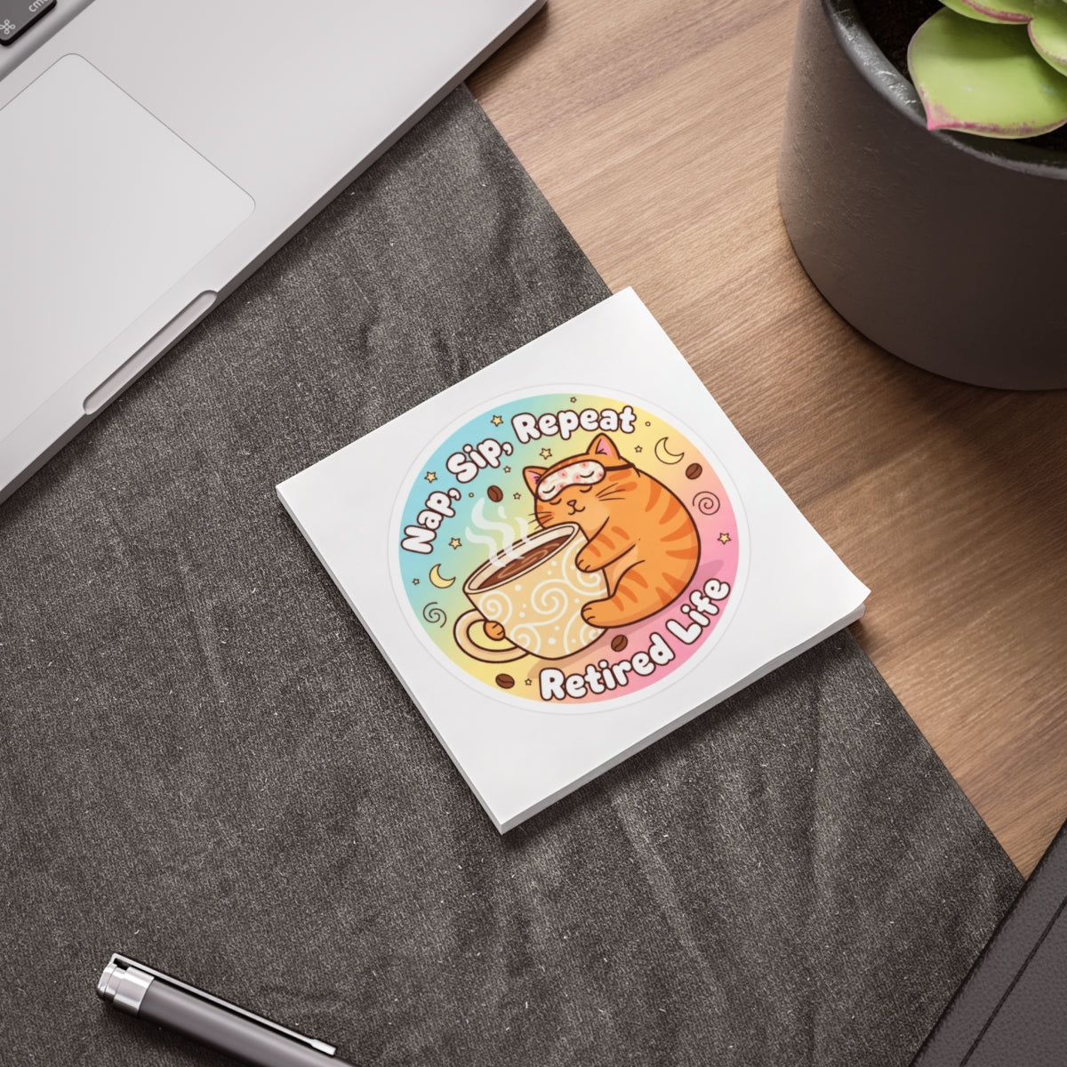 Nap Sit Repeat Retired Life Cat Sticker