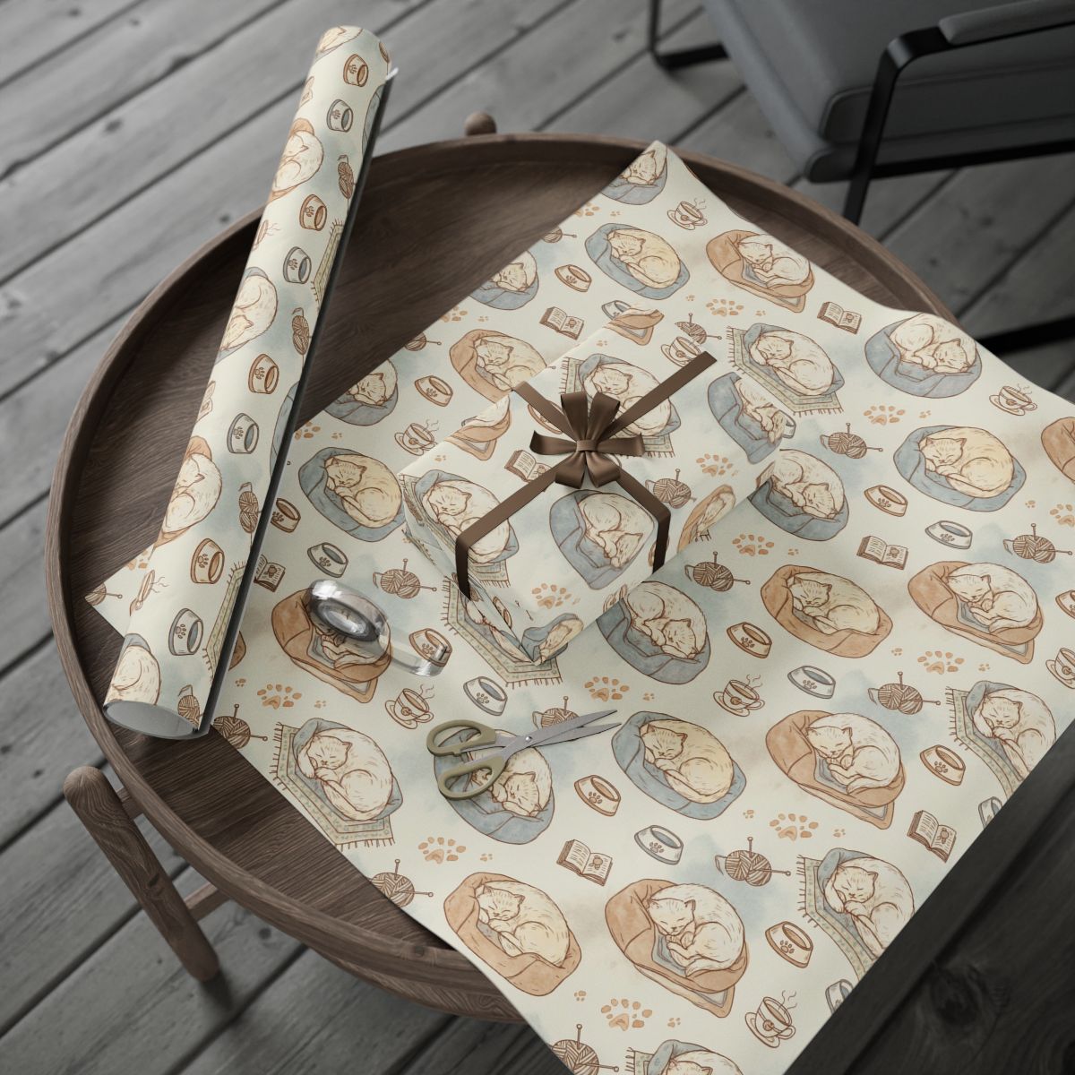 Cute Cat Patterned Wrapping Paper for Gifts