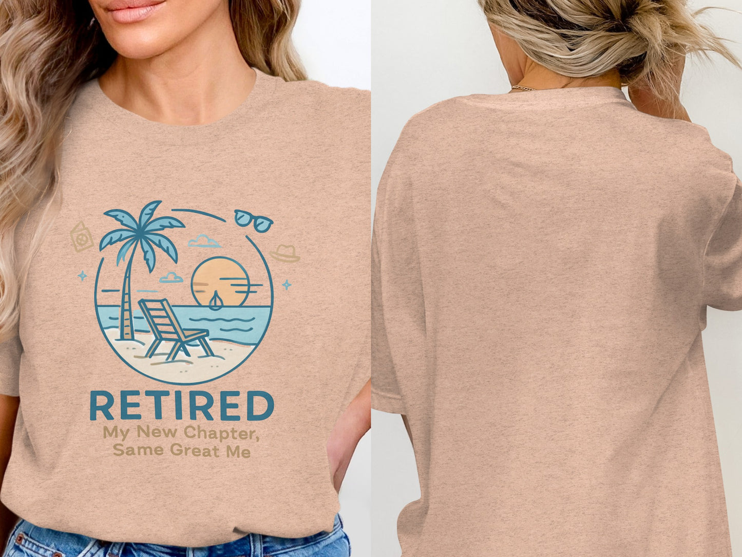 Retired My New Chapter Same Great Me | Retirement Gift | Soft Color Bella T-Shirts - Retiree Gifts Retirement Party