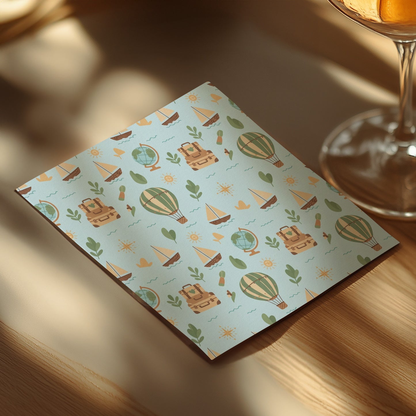 Charming Adventure Themed Hot Air Balloon Pattern