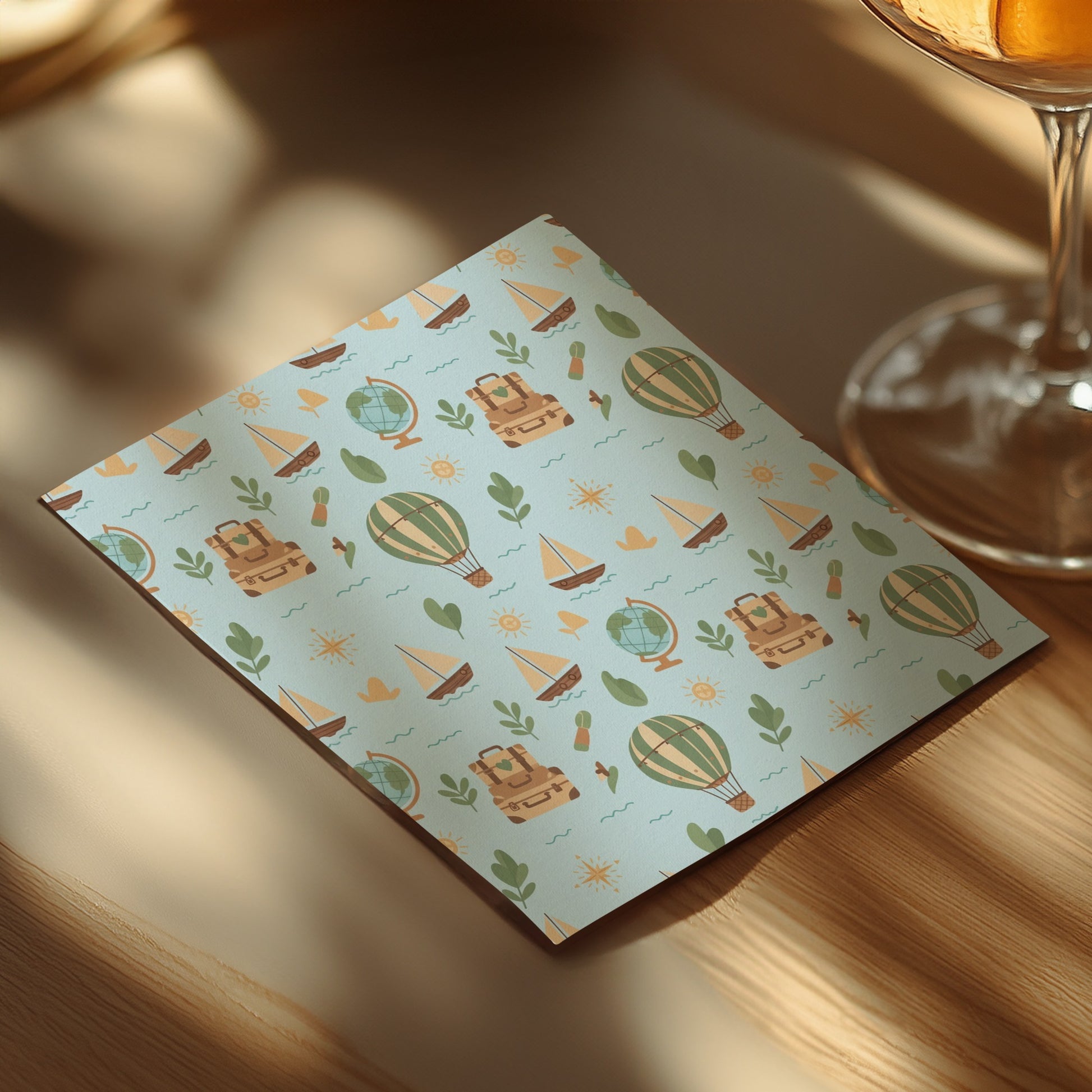 Charming Adventure Themed Hot Air Balloon Pattern