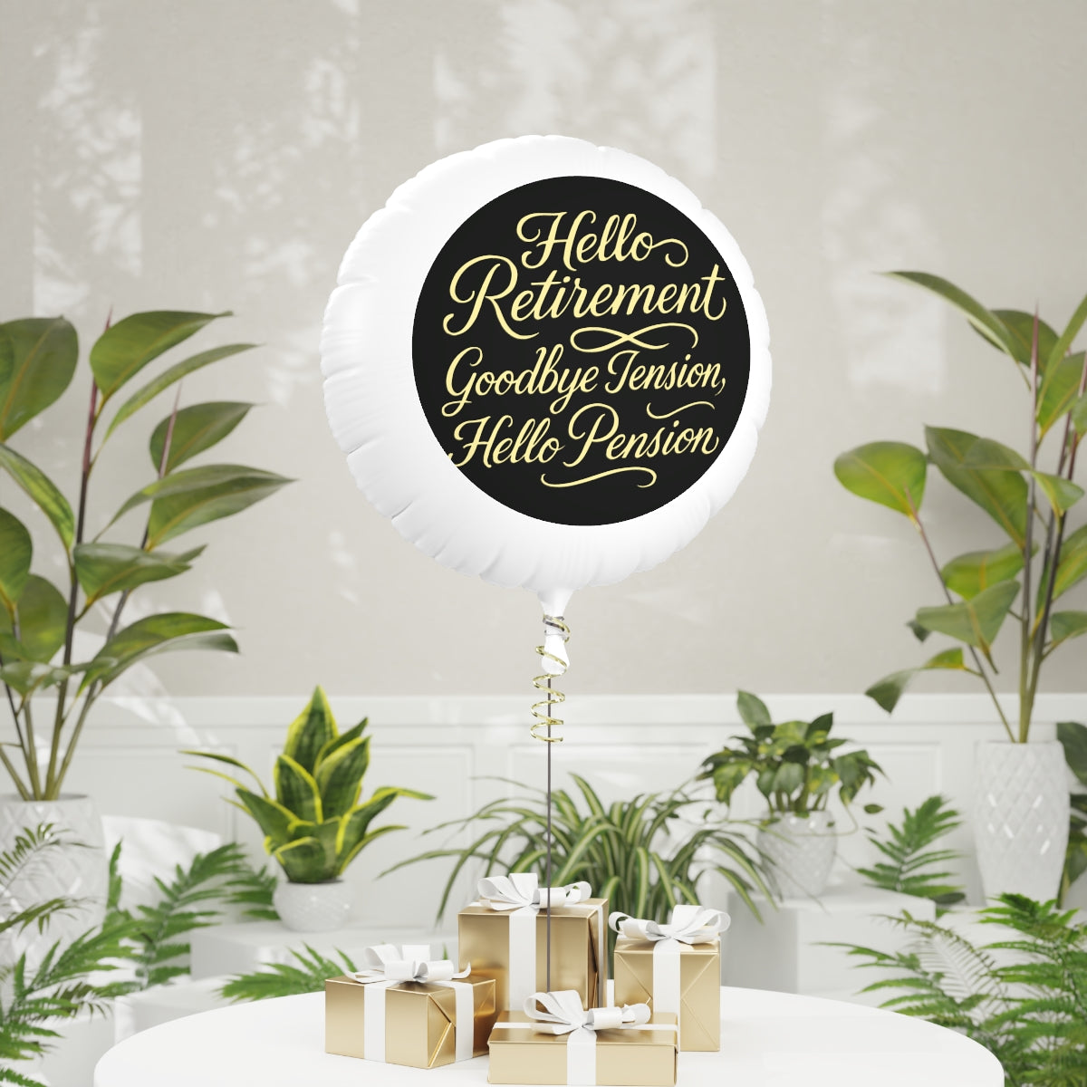 Hello Retirement Goodbye Tension Hello Pension | Retirement Saying | Hello Retirement Mylar Ballons 11in or 22in - Retiree Gifts Retirement Party