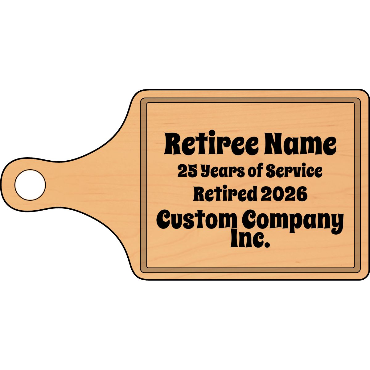Personalized Retiree Cutting Board with Custom Text