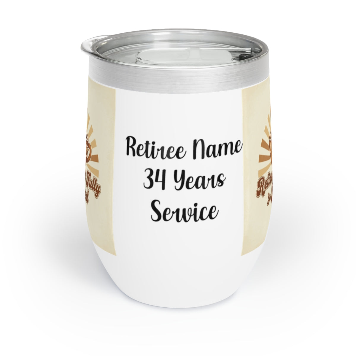 Retiree Name 34 Years Service Celebratory Mug