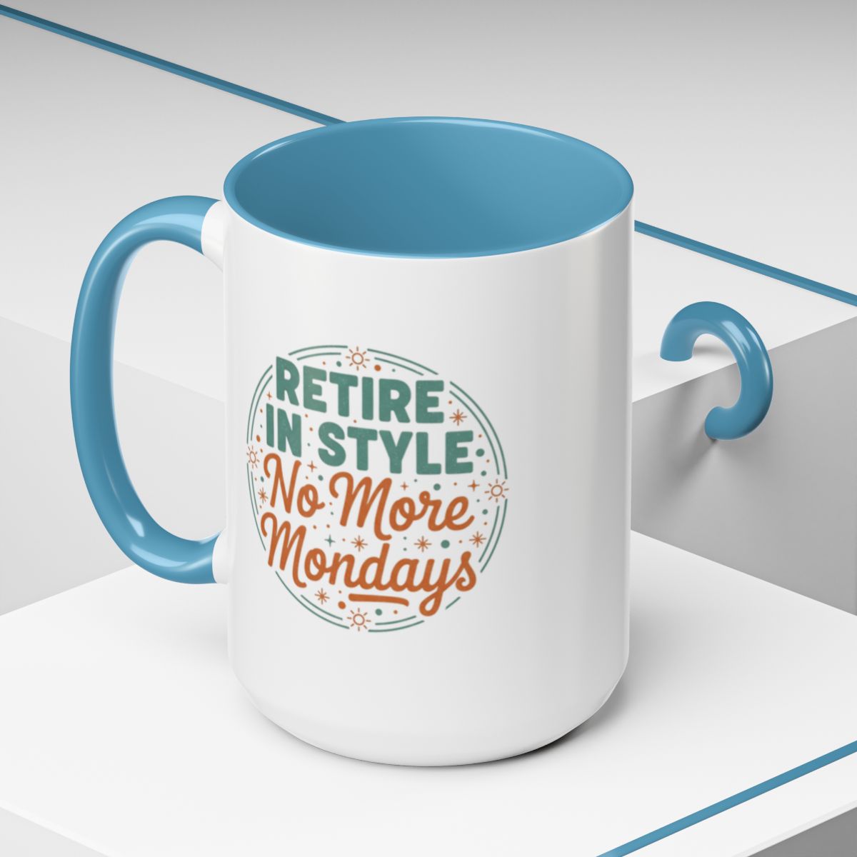 Retire in Style No More Mondays | Retirement Mug | Gold Silver Black or Access Mugs - Retiree Gifts Retirement Party