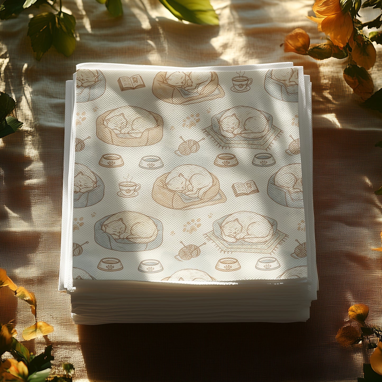 Cute Sleeping Cats Patterned Home Decor Product