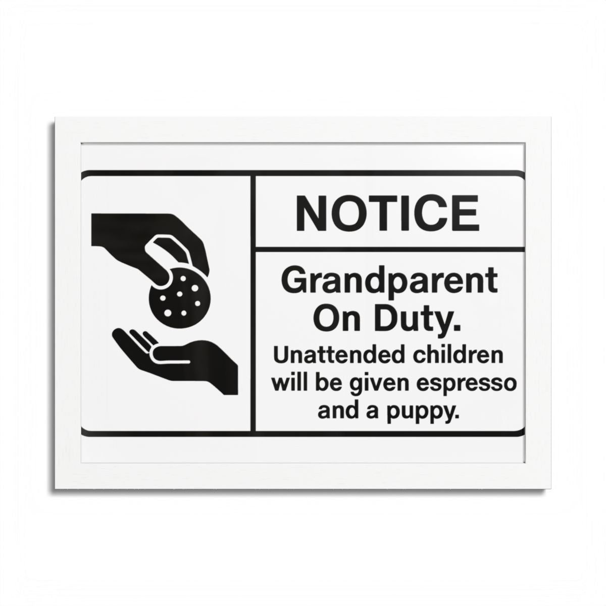 Grandparent On Duty Warning Funny Framed Art Posters - Retiree Gifts Retirement Party
