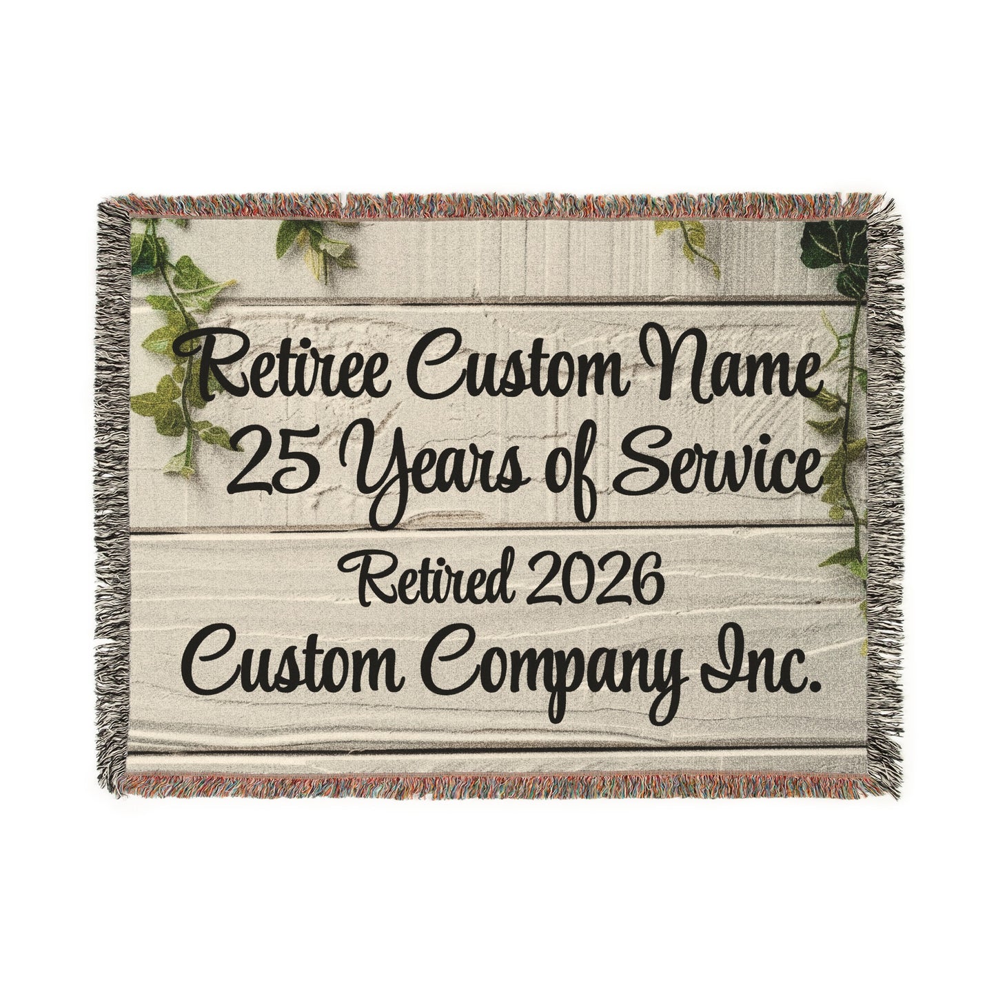 Retiree Custom Name 25 Years Service Product Blanket