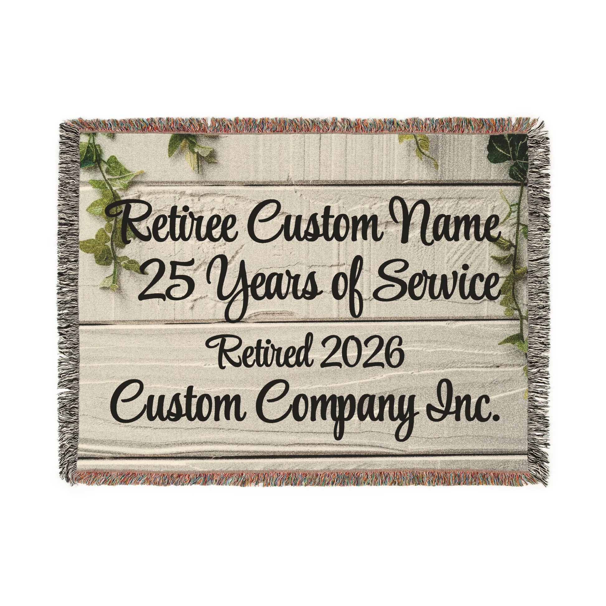 Retiree Custom Name 25 Years Service Product Blanket