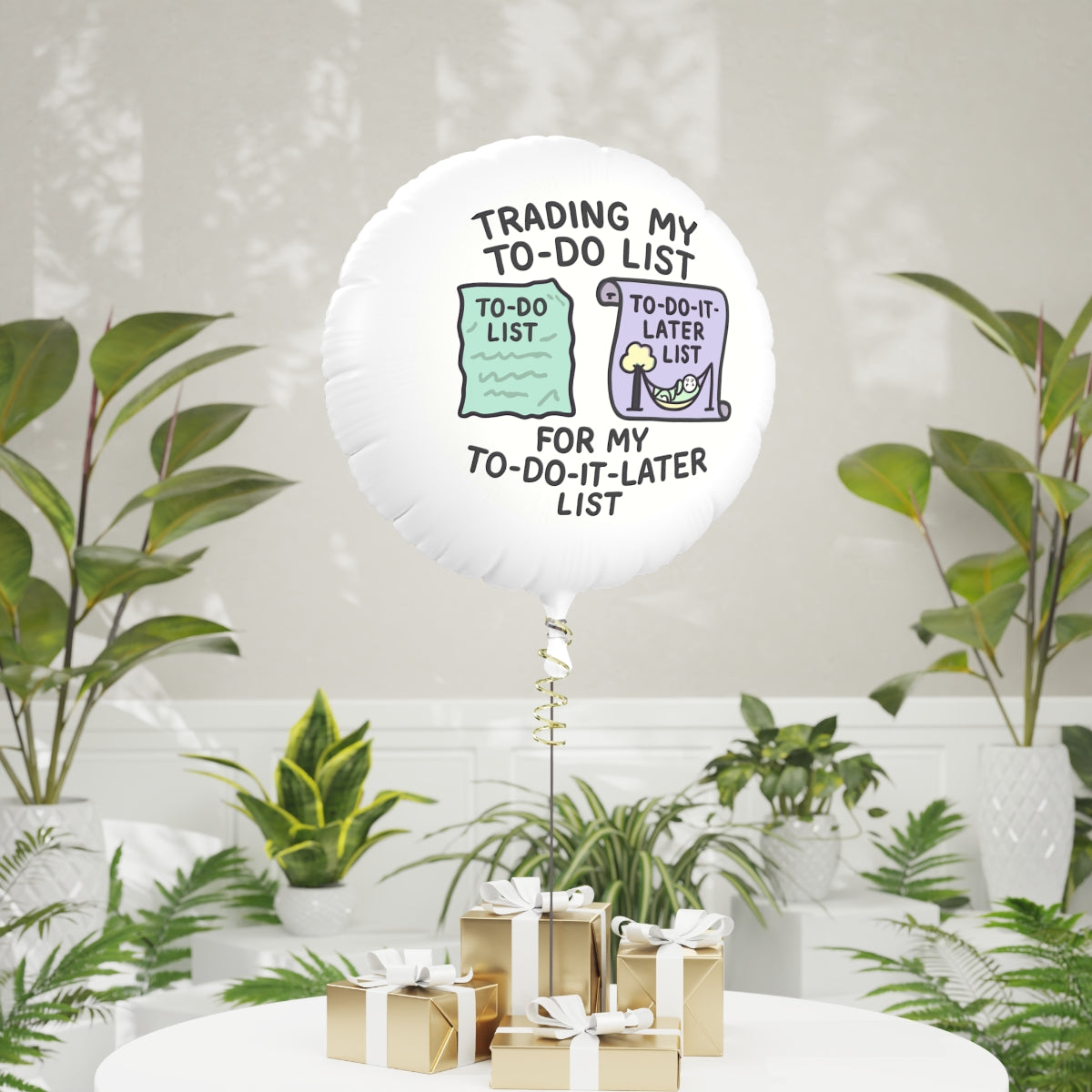 Trading My To Do List | For My To Do It Later List | Personalized Retirement Mylar Ballons 11in or 22in - Retiree Gifts Retirement Party