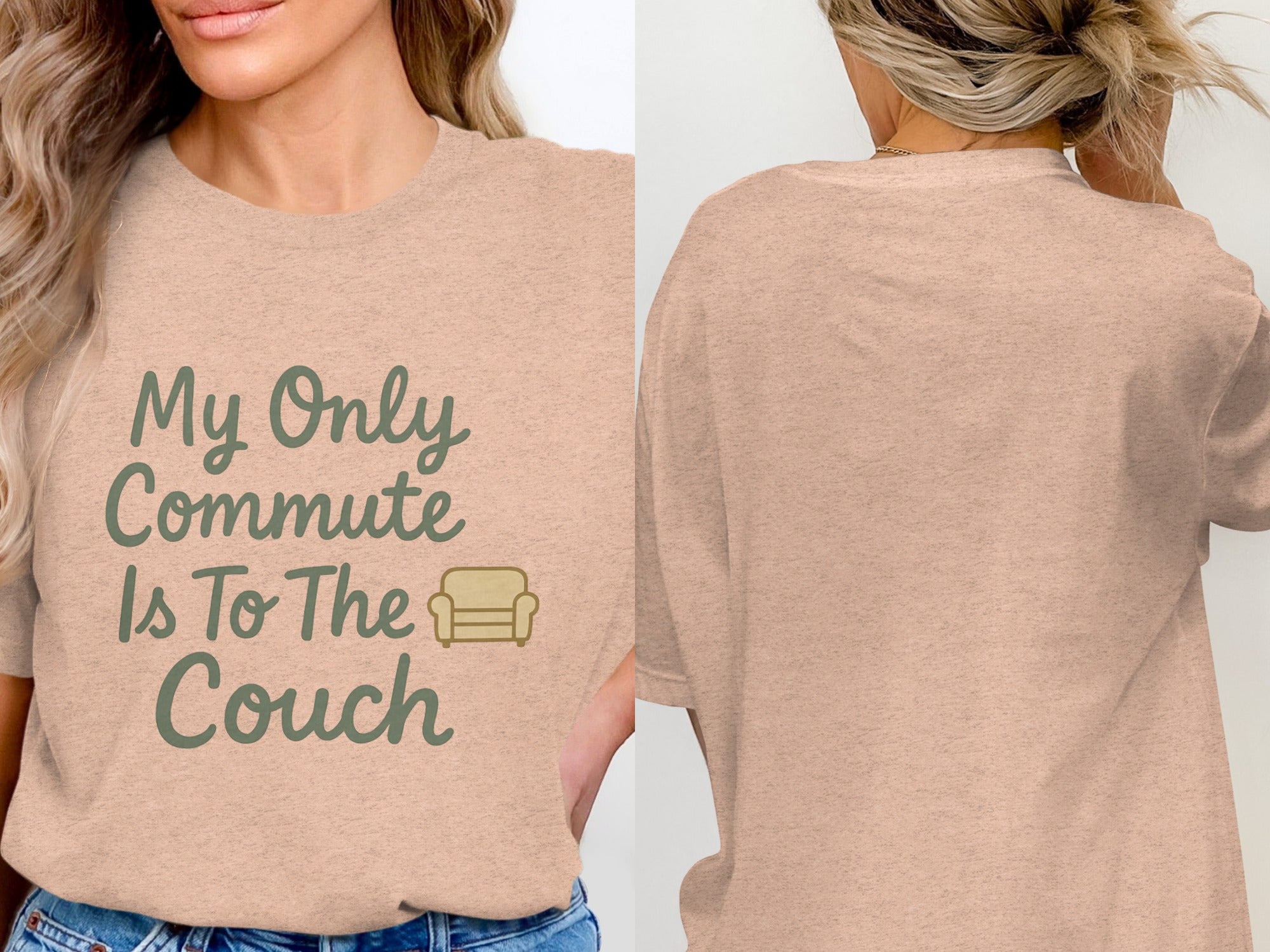 My Only Commute Is To The Couch | Retirement Life | Soft Color Bella T-Shirts - Retiree Gifts Retirement Party