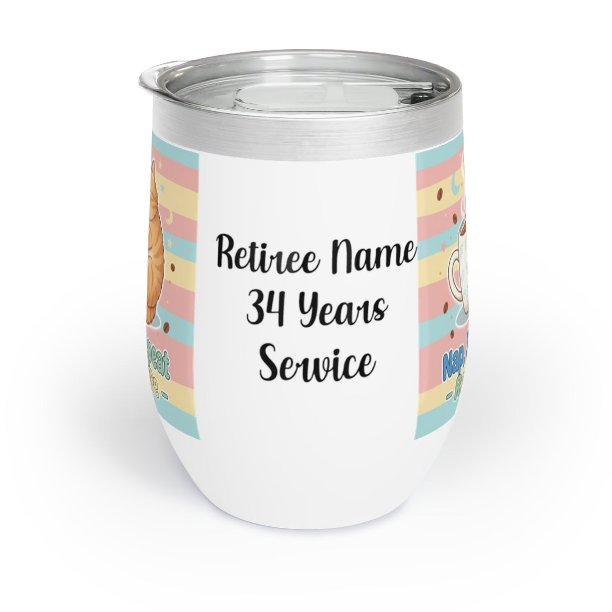 Retiree Personalized 34 Years Service Insulated Flask