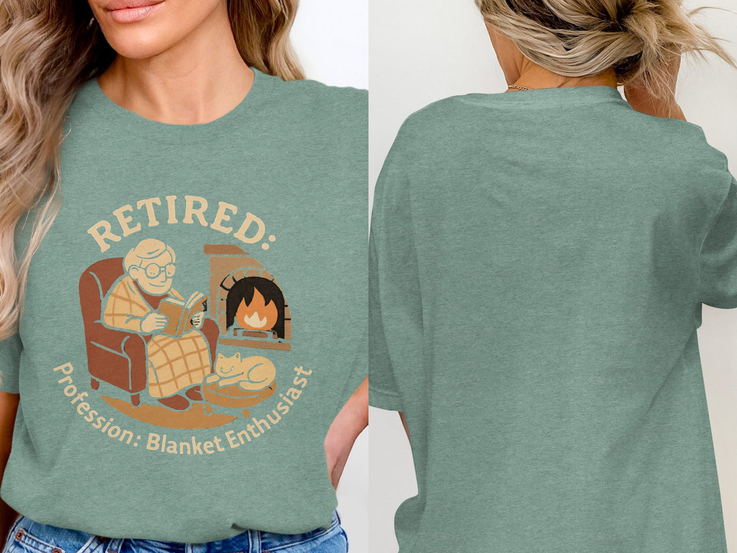 Retired Profession Blanket Enthusiast | Personalized | Perfect Soft Color Bella T-Shirts - Retiree Gifts Retirement Party