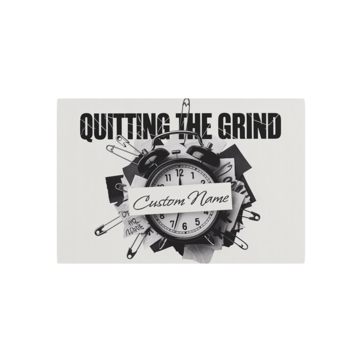 Personalized Quitting the Grind Black and White Metal Art Sign - Retiree Gifts Retirement Party