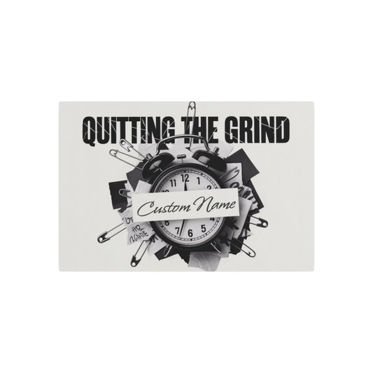 Personalized Quitting the Grind Black and White Metal Art Sign - Retiree Gifts Retirement Party