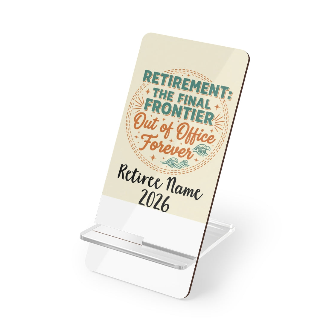 Retirement The Final Frontier | Out of Office Forever | Personalized Phone Stand or Phone Charger - Retiree Gifts Retirement Party