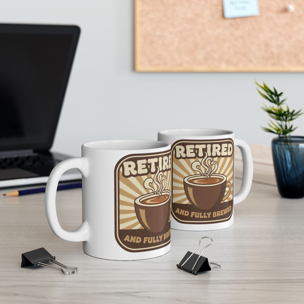 Retired And Fully Brewed Coffee Mug Set for Coffee Lovers