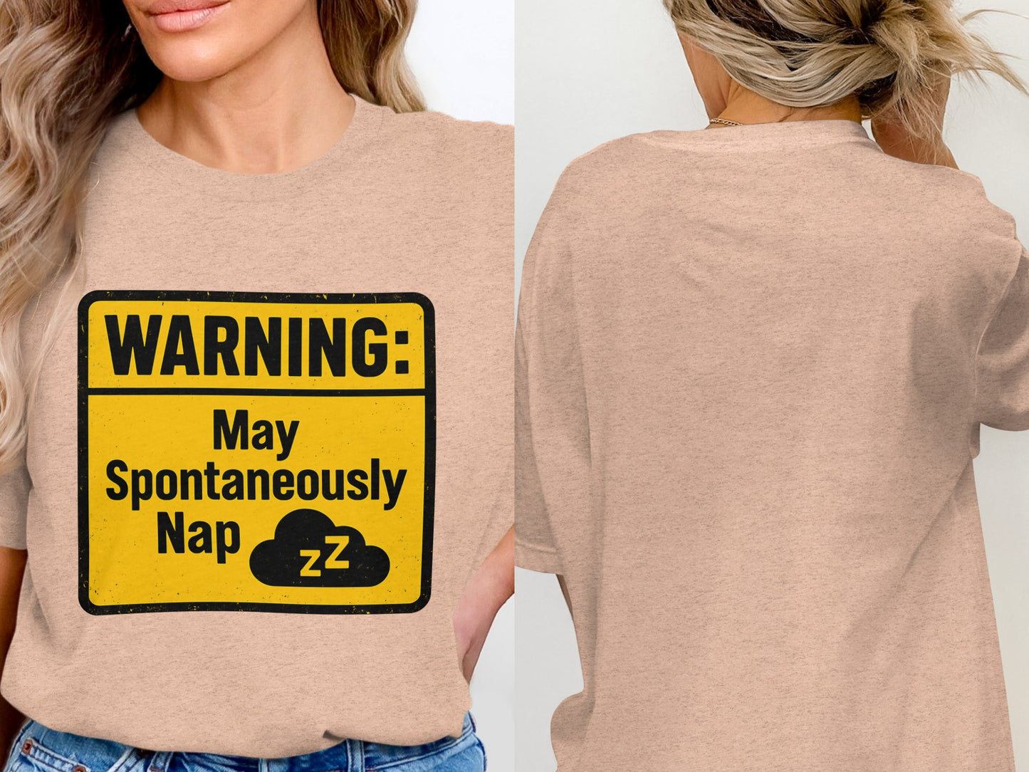 Warning May Spontaneously Nap Funny | A Caution | Retirement Personalized Soft Color Bella T-Shirts - Retiree Gifts Retirement Party