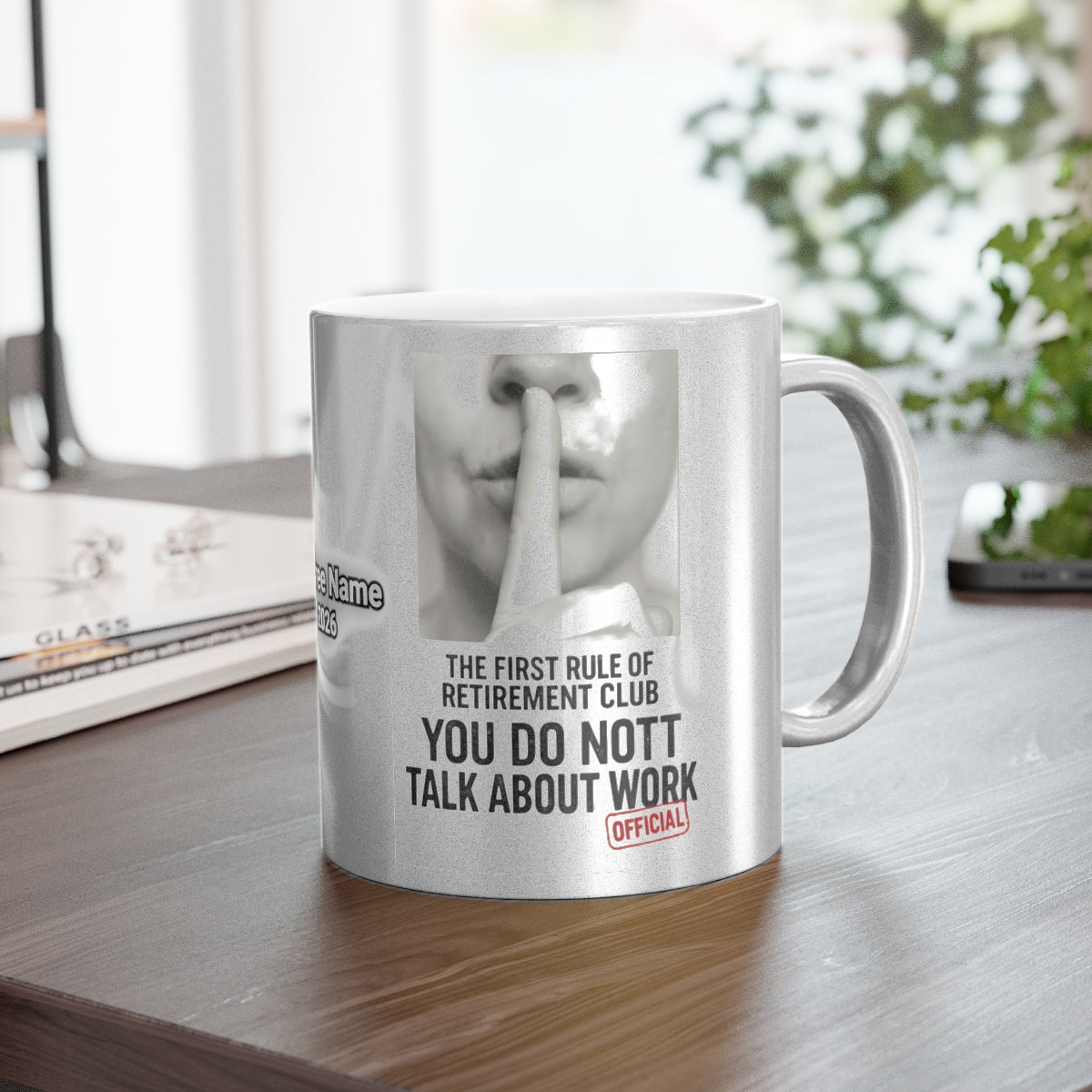 Funny Retirement Club Mug With No Work Talk Design
