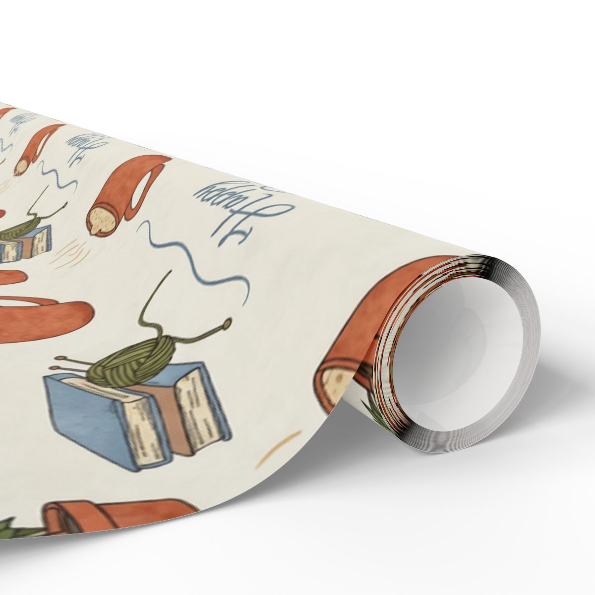 Whimsical Snail and Books Design Wrapping Paper