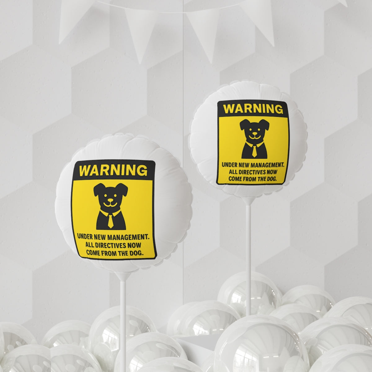 Under New Management Dog Directives Funny Humor Mylar Ballon - Retiree Gifts Retirement Party