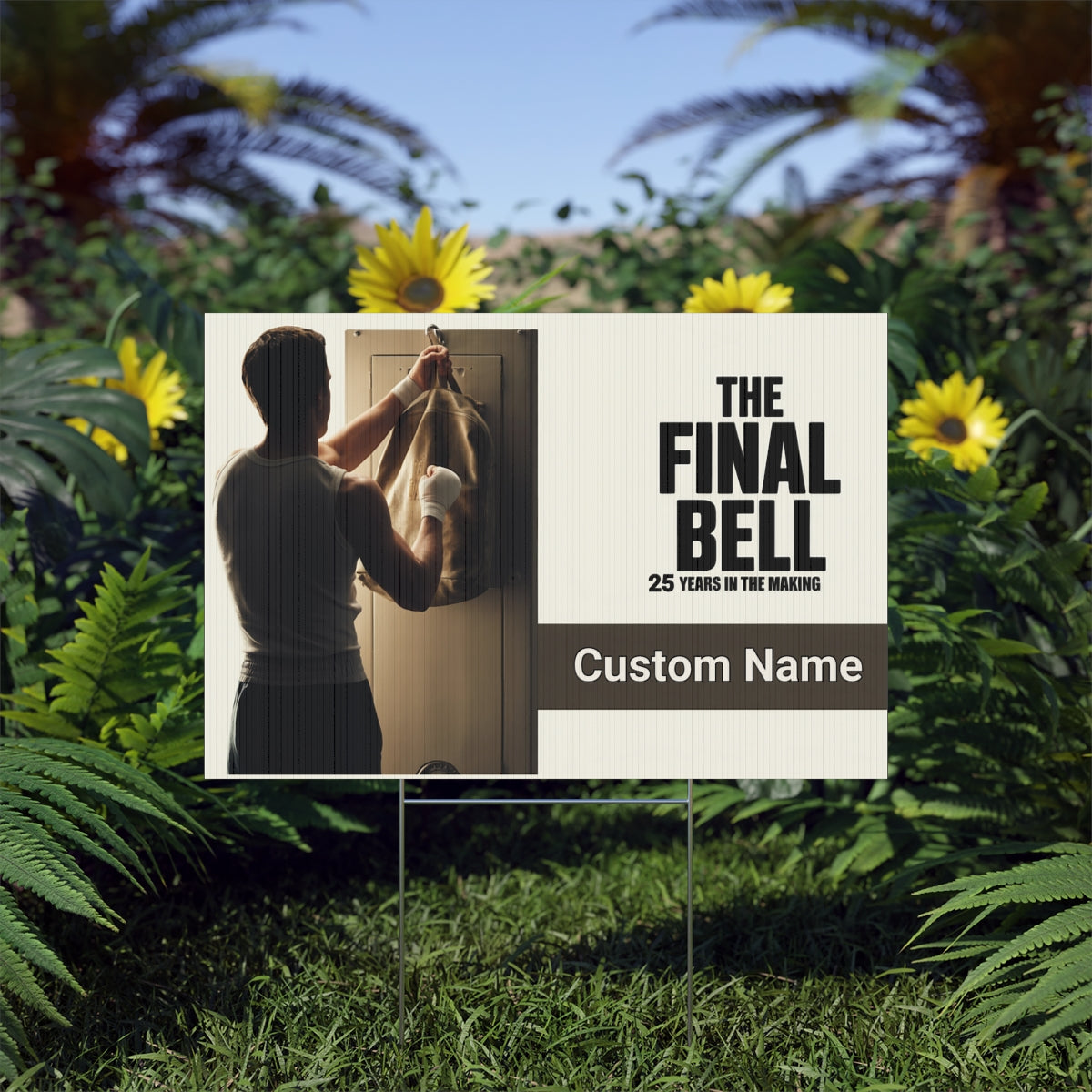 The Final Bell Years In The Making Athletic Boxer Vinyl Banner or Yard Sign - Retiree Gifts Retirement Party